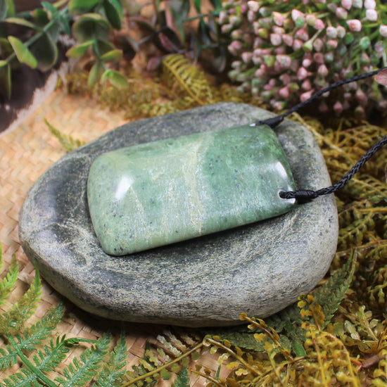 Toki or Adze Pendant carved from Flower Jade Pounamu - NZ Greenstone