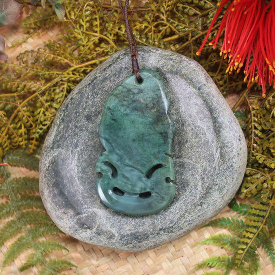 Hei Tiki carved from Inanga Pounamu - NZ Greenstone