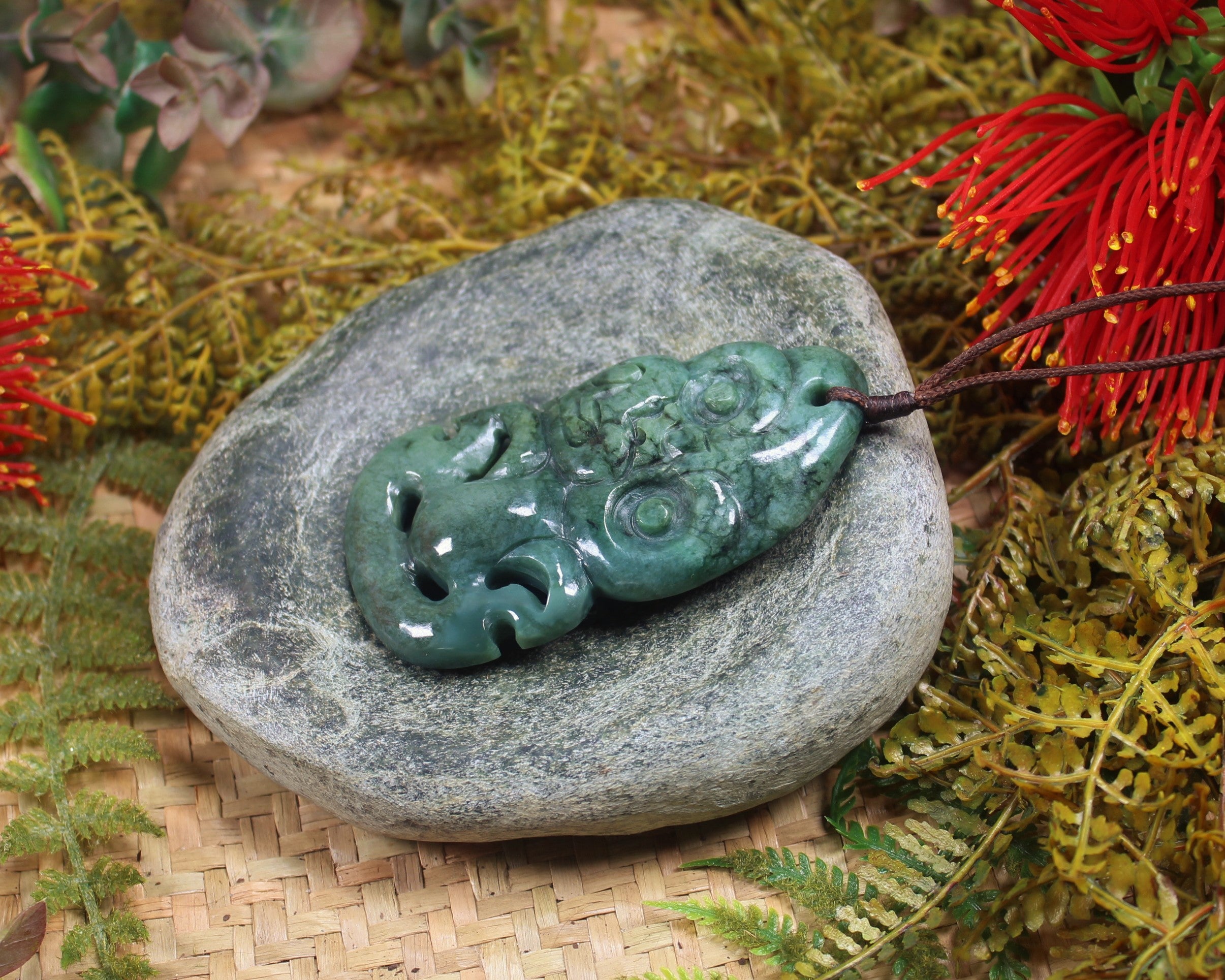 Hei Tiki carved from Inanga Pounamu - NZ Greenstone