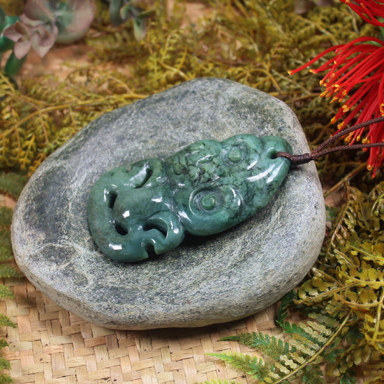 Hei Tiki carved from Inanga Pounamu - NZ Greenstone