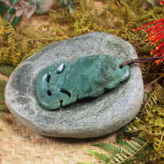 Hei Tiki carved from Inanga Pounamu - NZ Greenstone