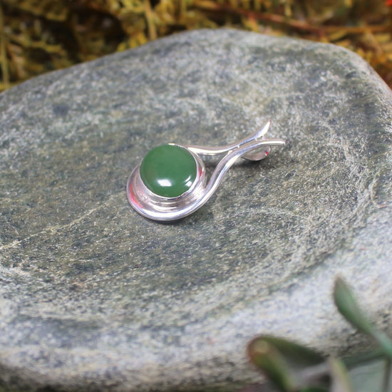 Greenstone Pendant carved from Hapopo Pounamu and set in sterling silver- NZ Greenstone